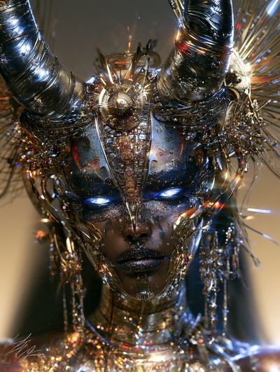 Cyber Goddess Portrait Poster.
