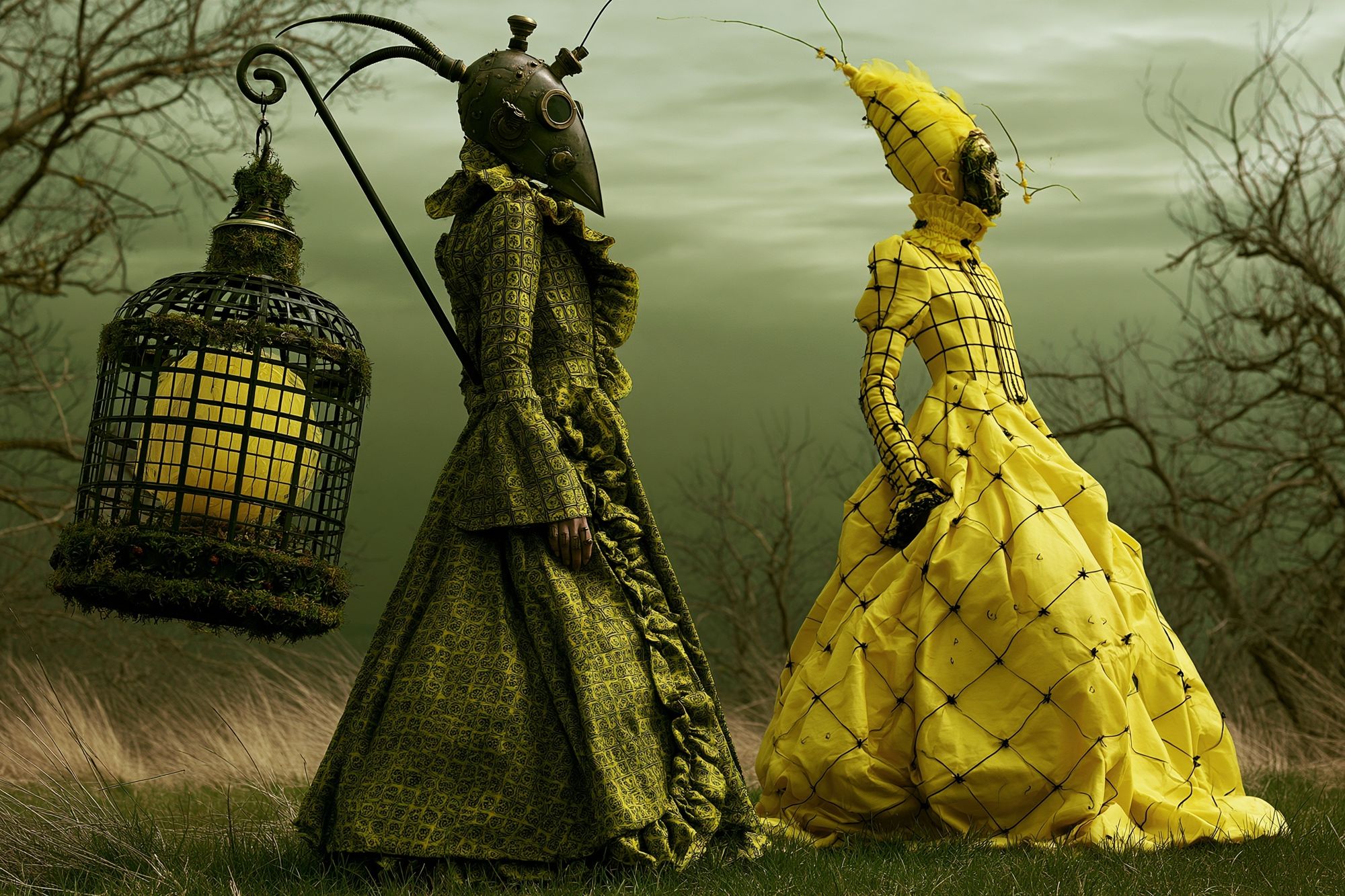 Surreal Gothic Figures Illustration Print. poster — illustration art