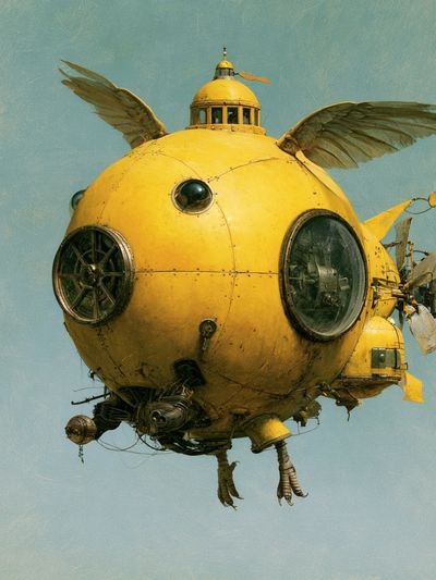 Flying Mechanical Bird Print. poster