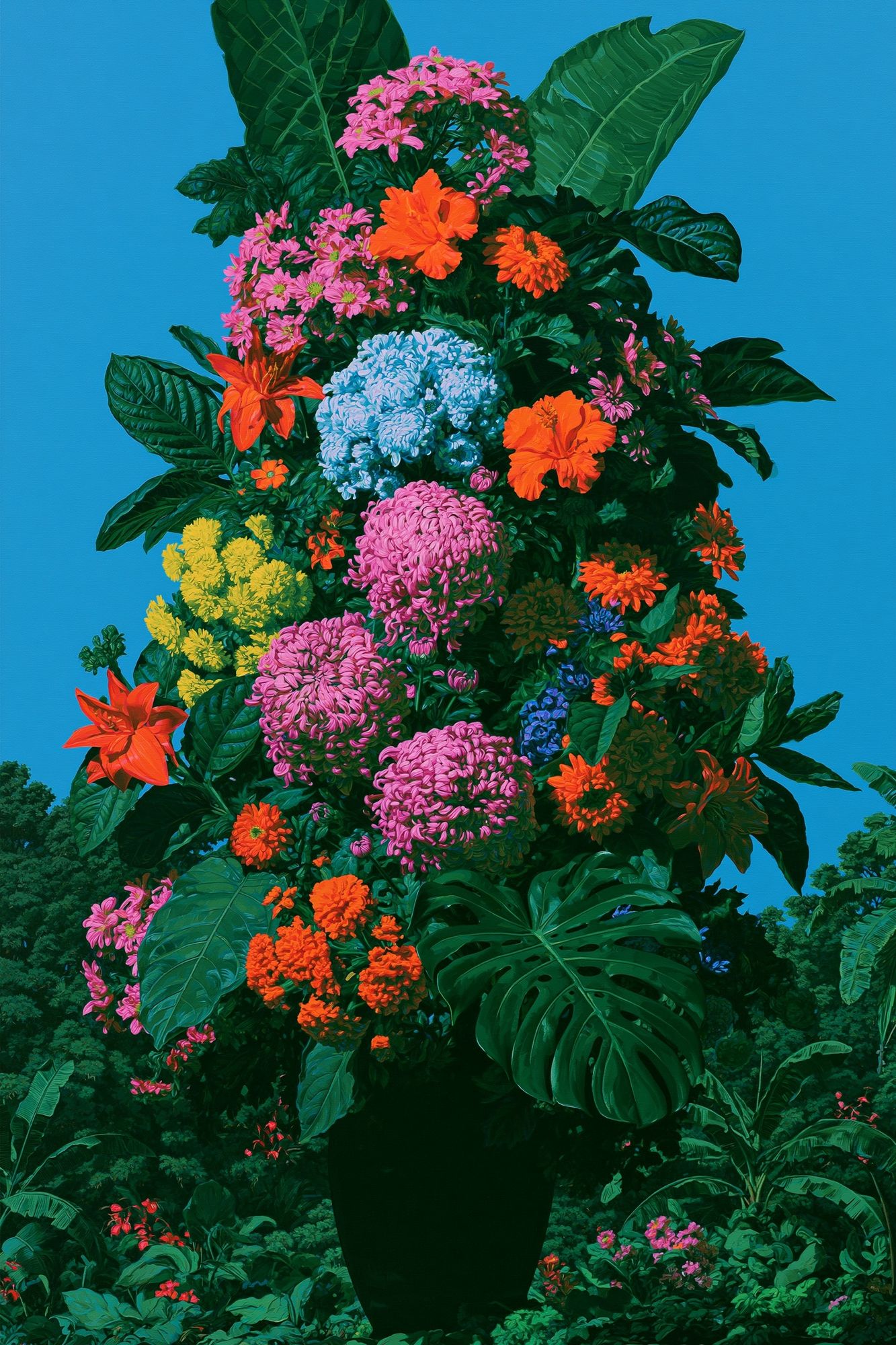 Tropical Floral Bouquet Illustration Poster. poster — illustration art