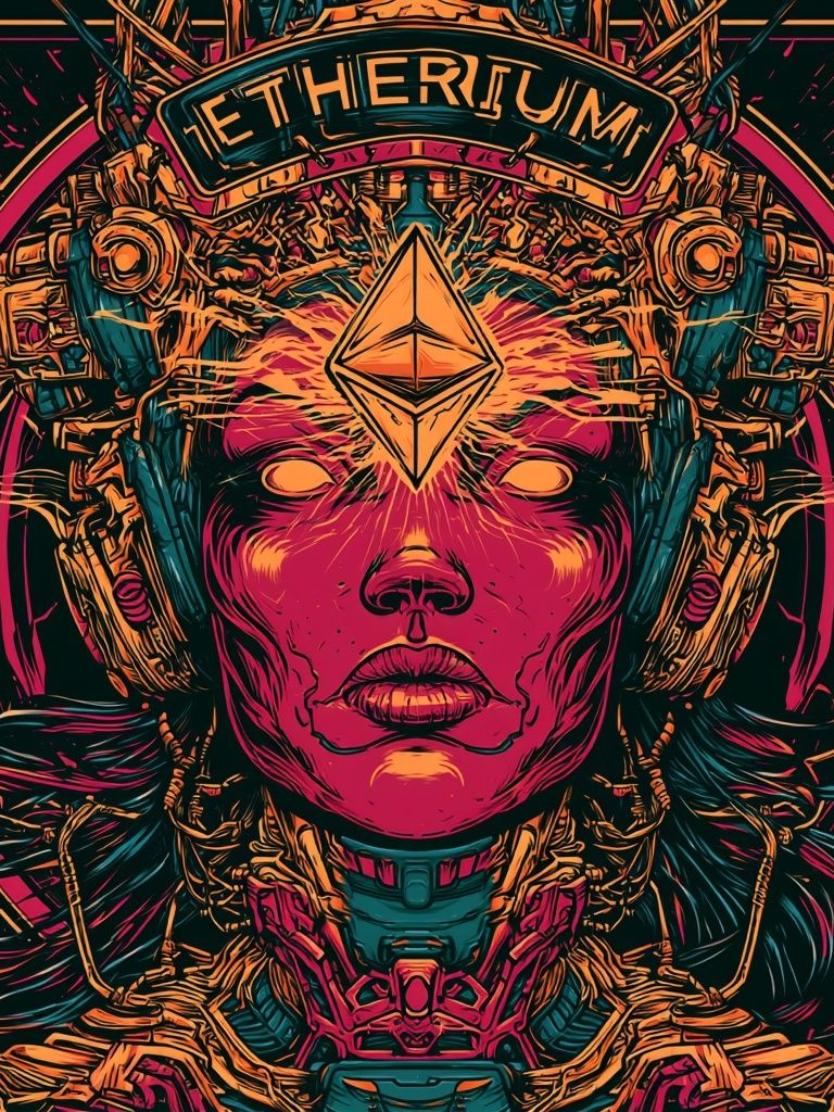 Ethereum Cyberpunk Portrait Poster. poster detail