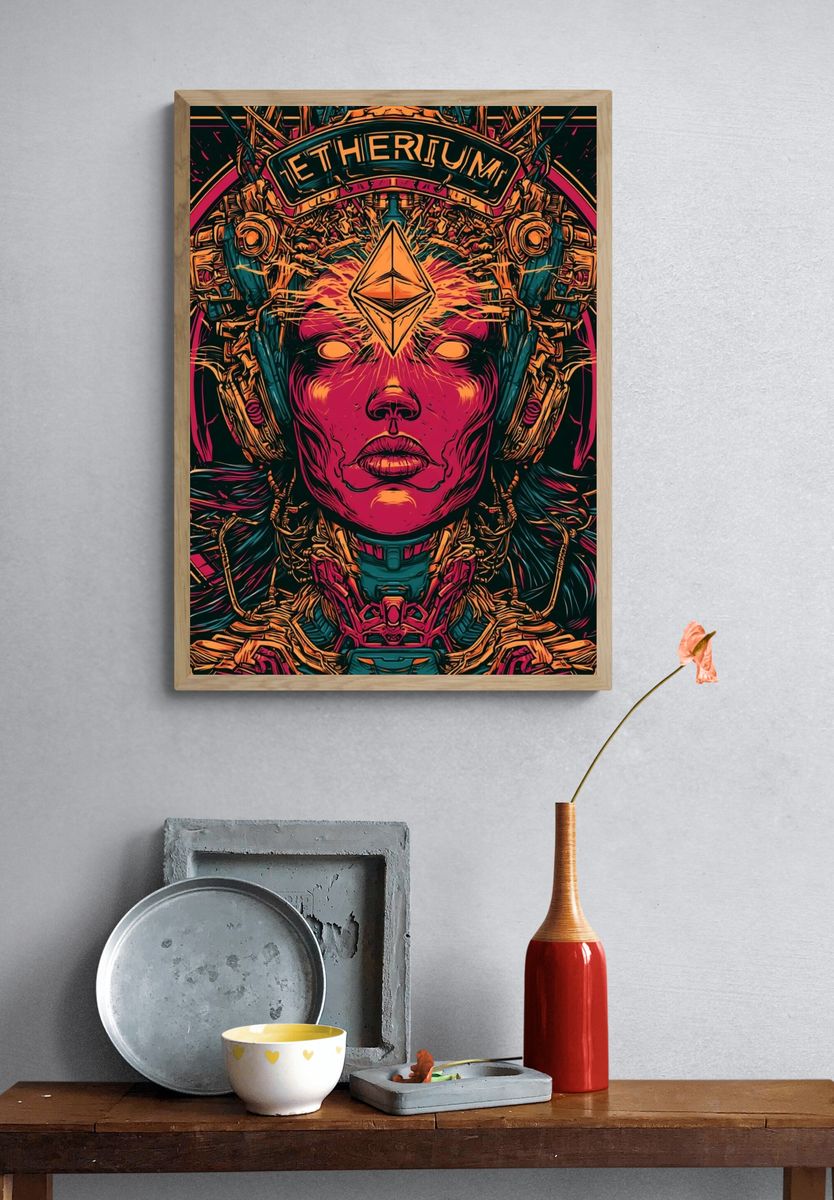 Ethereum Cyberpunk Portrait Poster. — room view 3
