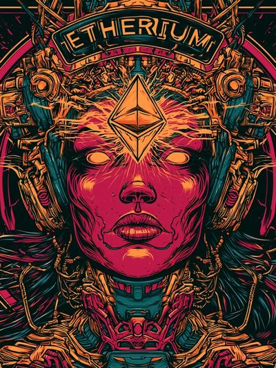 Ethereum Cyberpunk Portrait Poster.