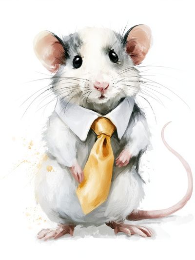 Business Mouse Illustration Poster.