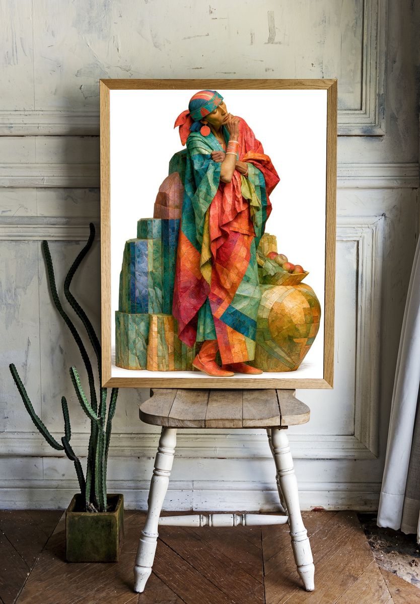 Colorful Figure Illustration Poster. room preview