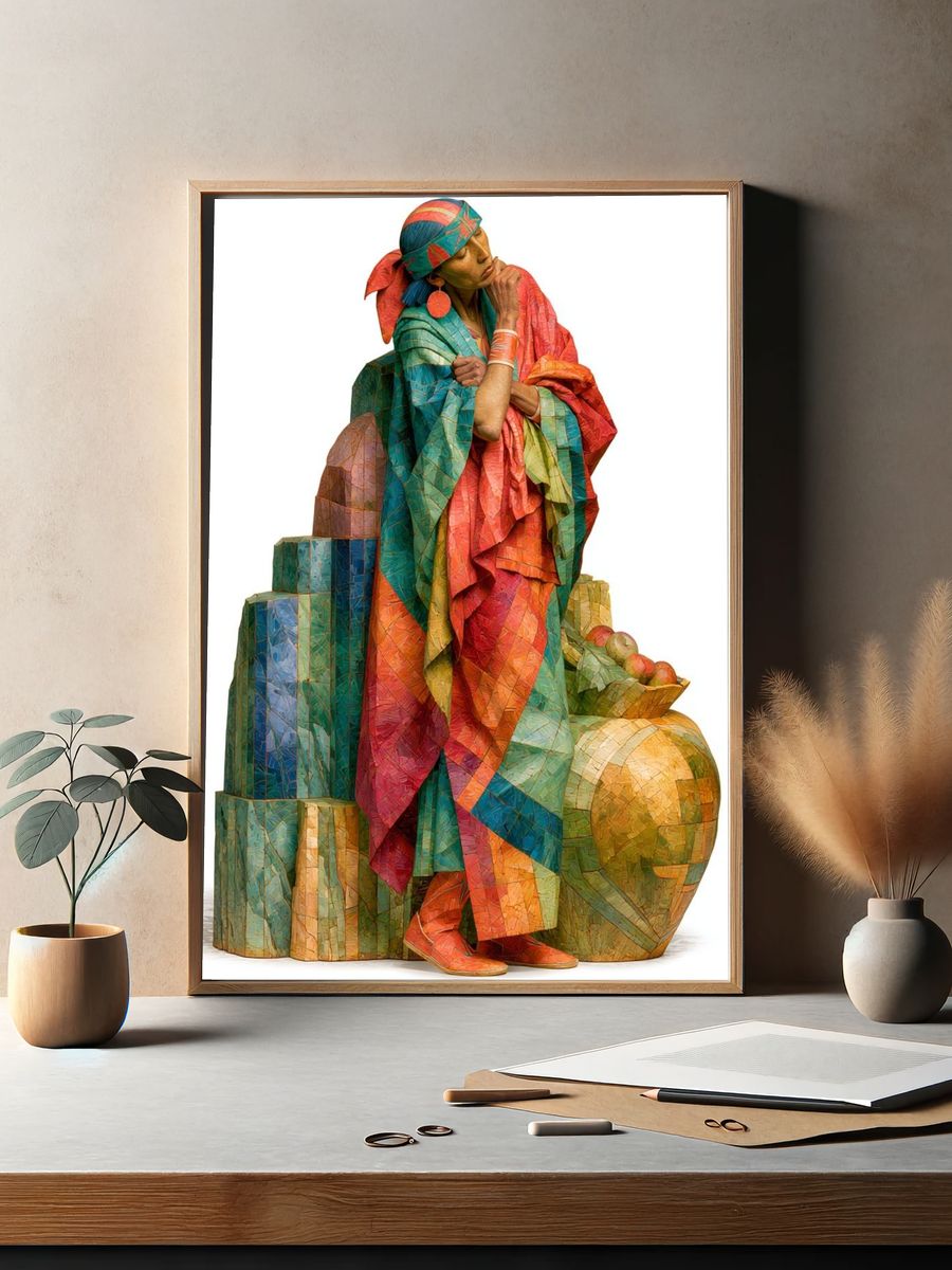 Colorful Figure Illustration Poster. — room view 2