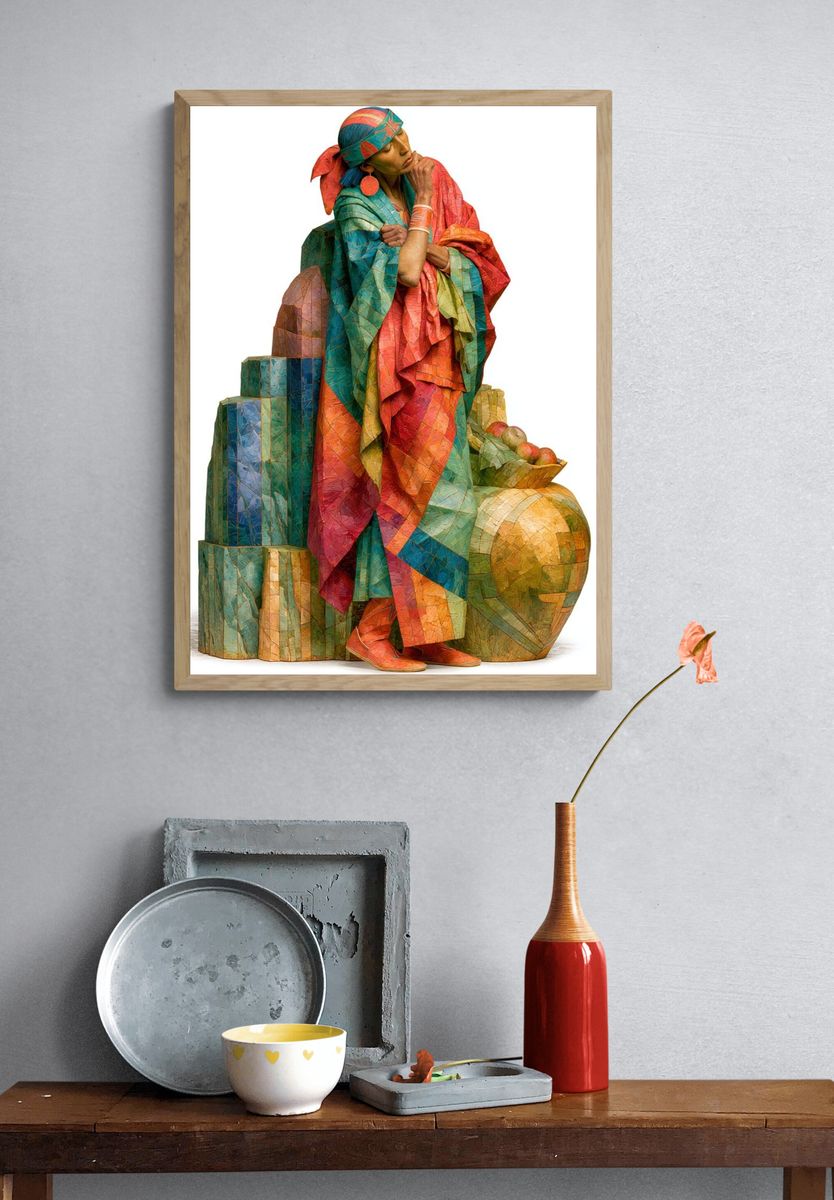 Colorful Figure Illustration Poster. — room view 3