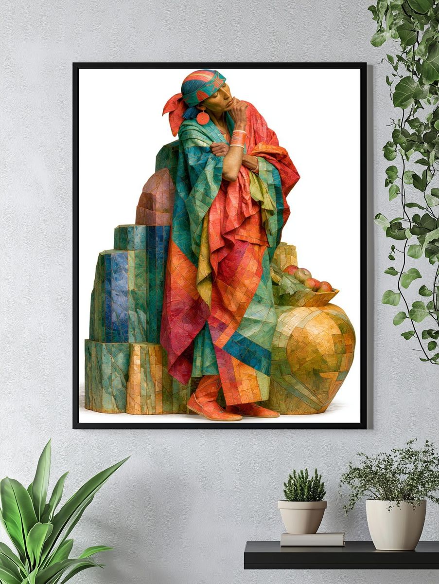 Colorful Figure Illustration Poster. — room view 4