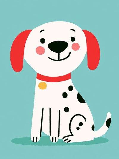 Dalmatian Puppy Illustration Poster.