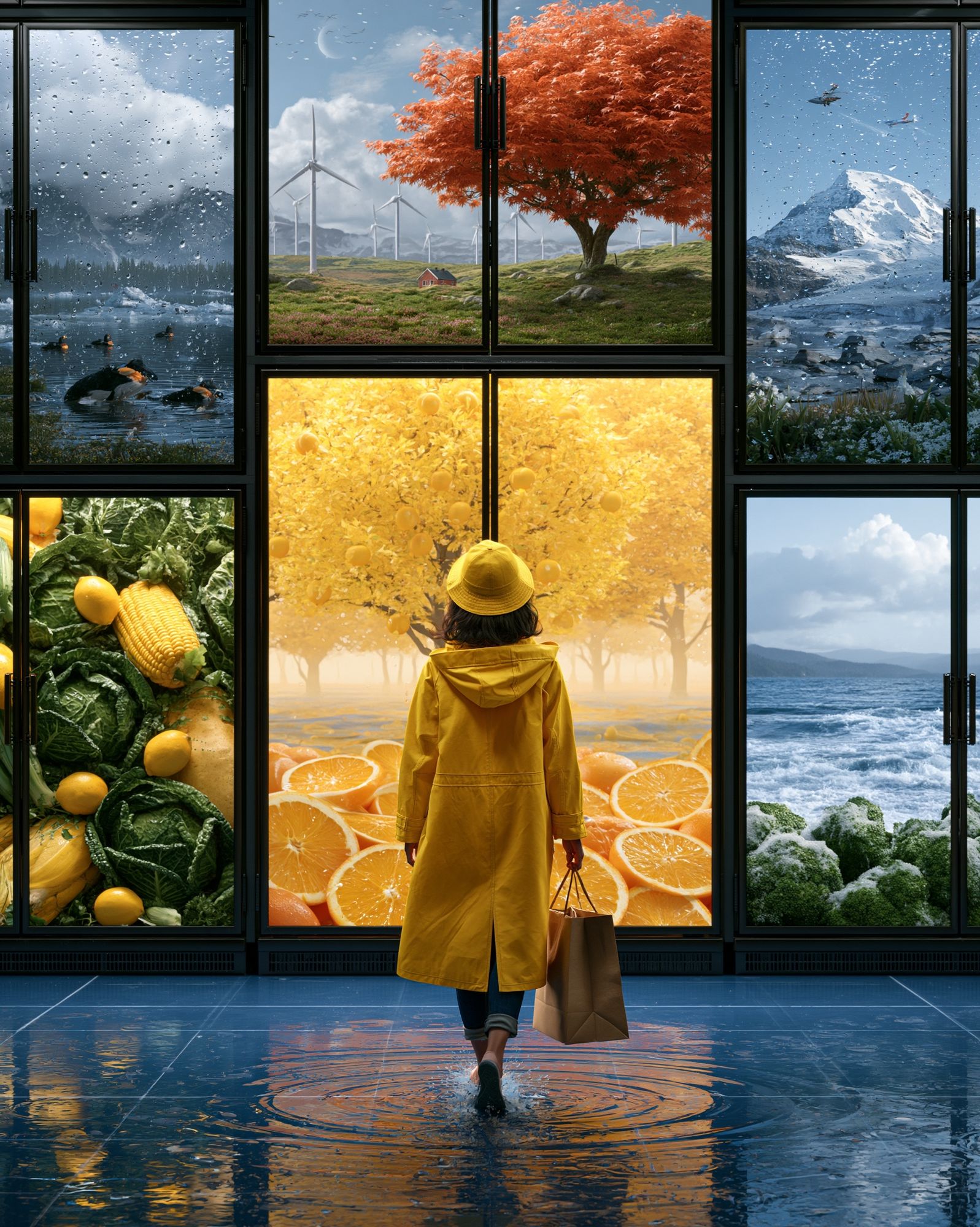Surreal Seasonal Window Poster. poster detail