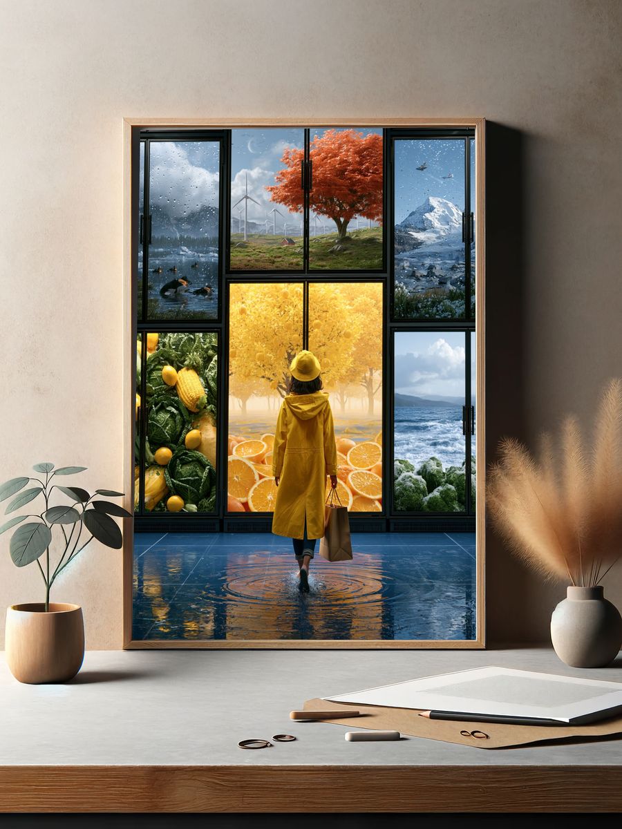 Surreal Seasonal Window Poster. — room view 2