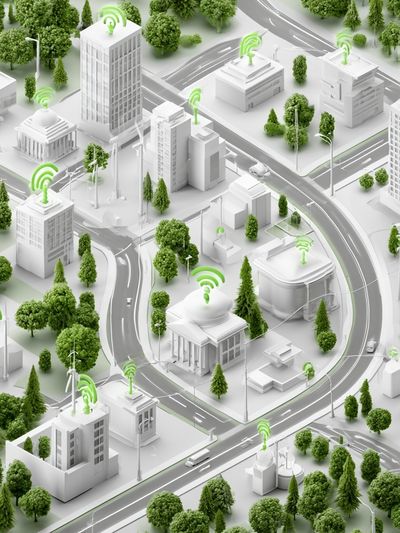 Smart Green City Illustration Poster.