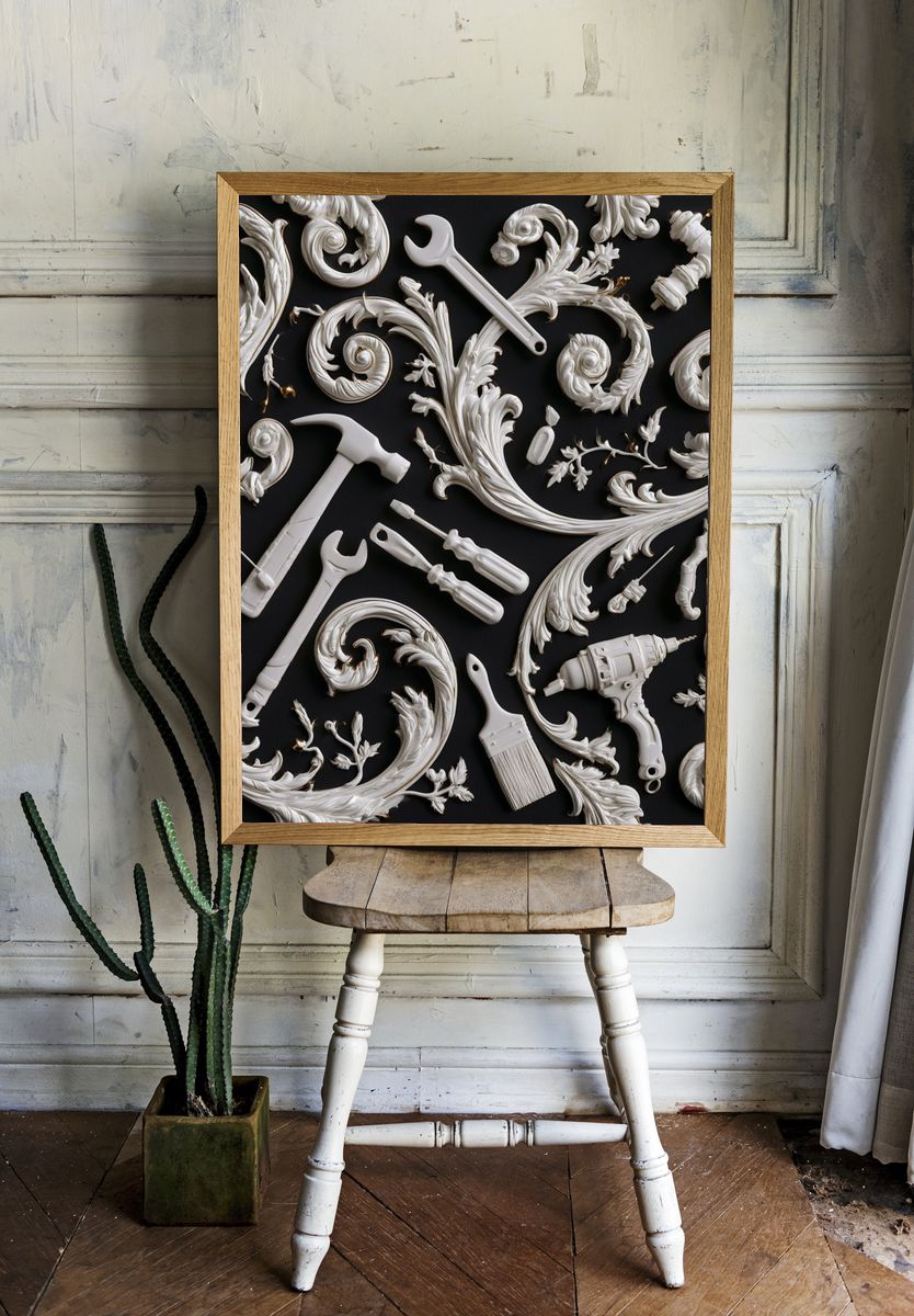 Baroque Tools Still Life Poster. — room view 1