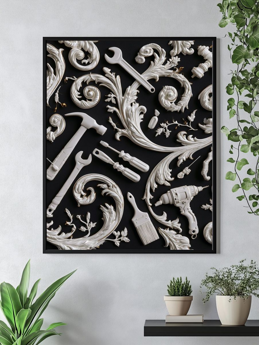 Baroque Tools Still Life Poster. — room view 4