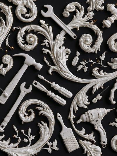 Baroque Tools Still Life Poster. poster