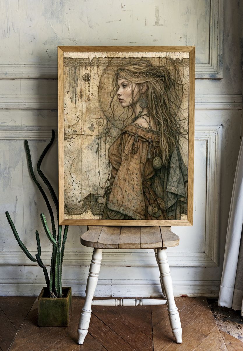 Mystic Woman Illustration Poster. room preview