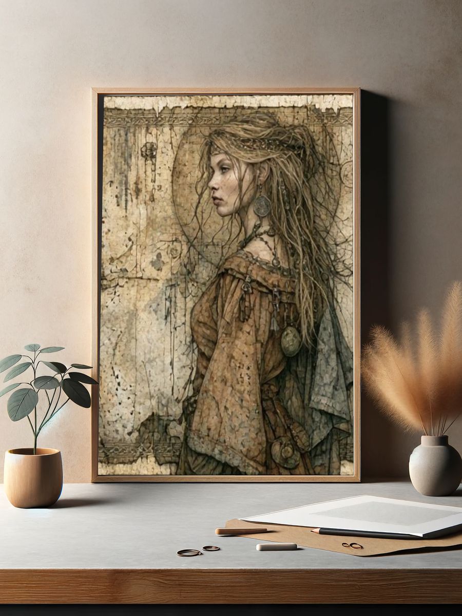 Mystic Woman Illustration Poster. — room view 2