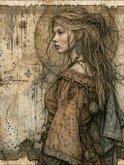 Mystic Woman Illustration Poster.