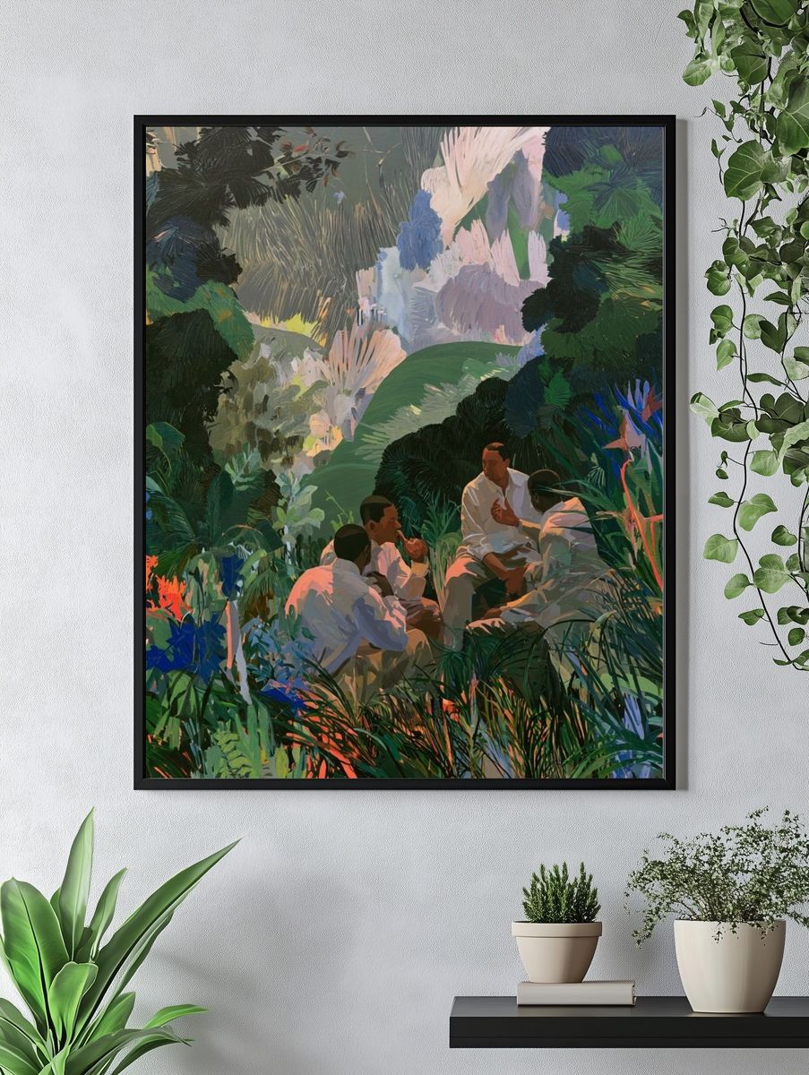 Tropical Garden Gathering Illustration Poster. — room view 4