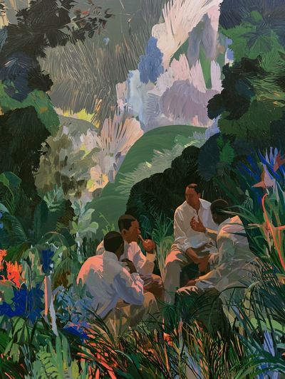 Tropical Garden Gathering Illustration Poster. poster