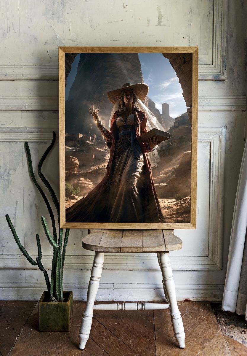 Desert Sorceress Digital Art Poster. room preview