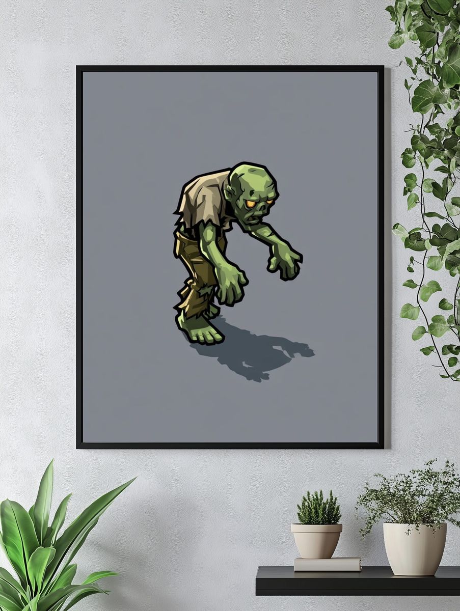 Zombie Creature Illustration Poster. — room view 4