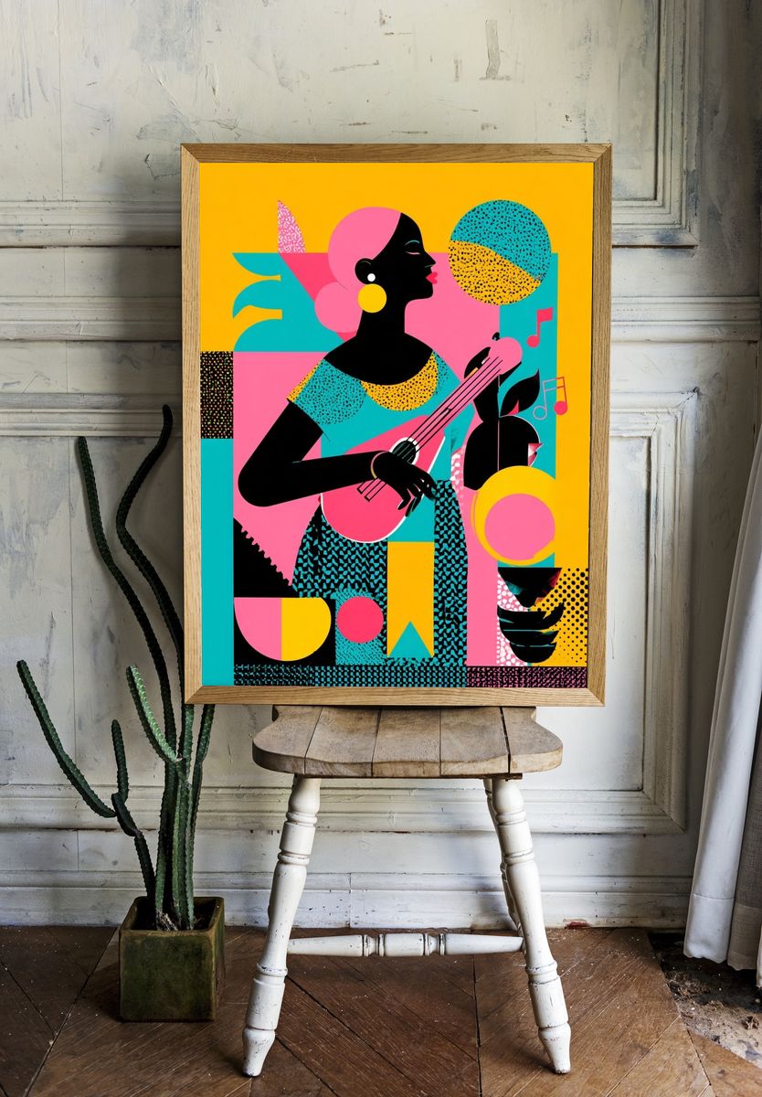 Jazz Woman Abstract Poster. — room view 1