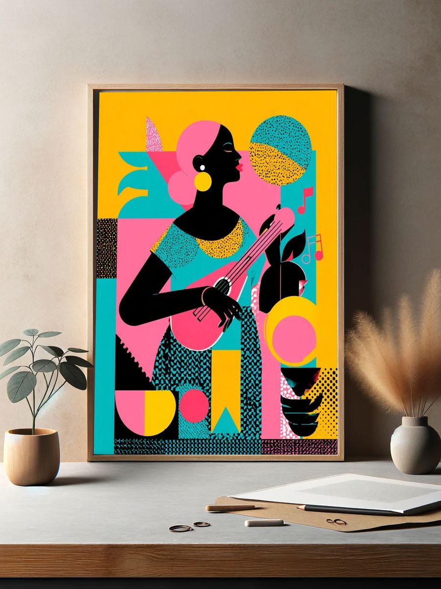 Jazz Woman Abstract Poster. — room view 2