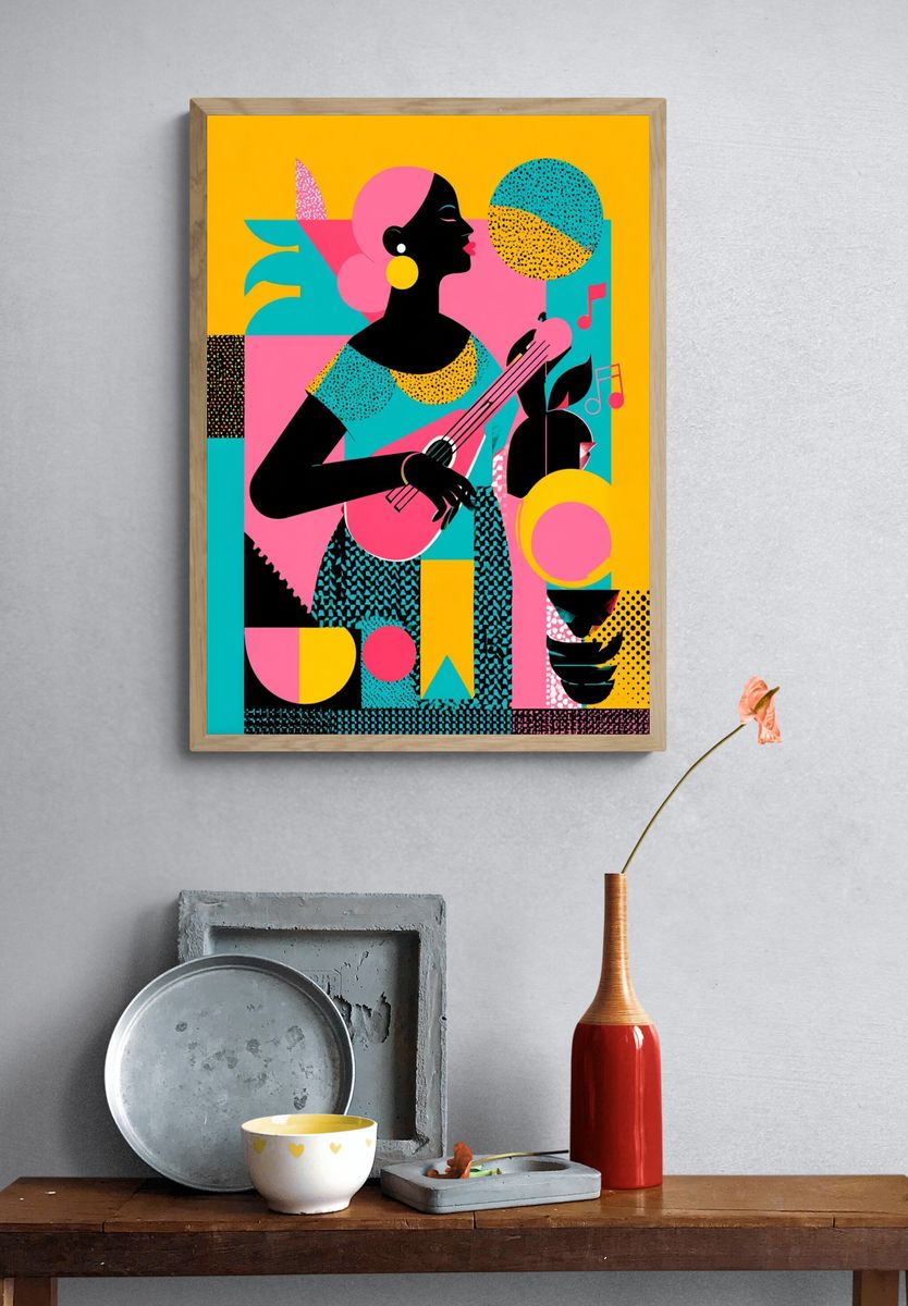 Jazz Woman Abstract Poster. — room view 3