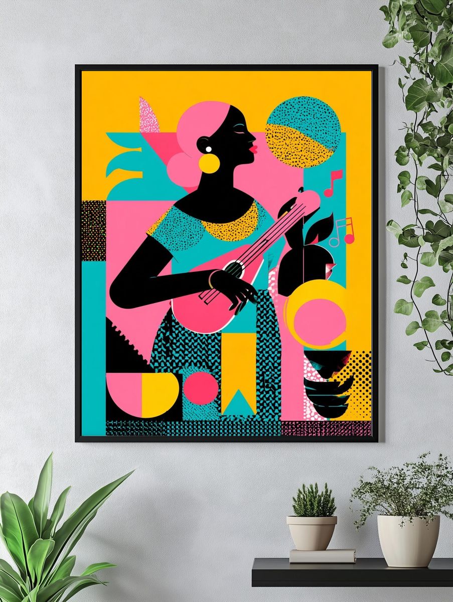 Jazz Woman Abstract Poster. — room view 4