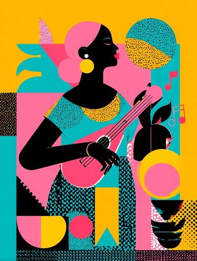 Jazz Woman Abstract Poster. poster print
