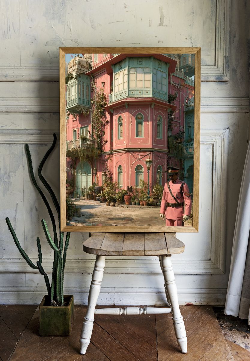 Pastel Palace Street — Illustration Print. — room view 1