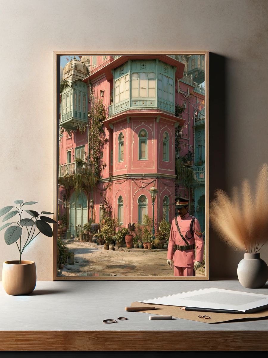 Pastel Palace Street — Illustration Print. — room view 2