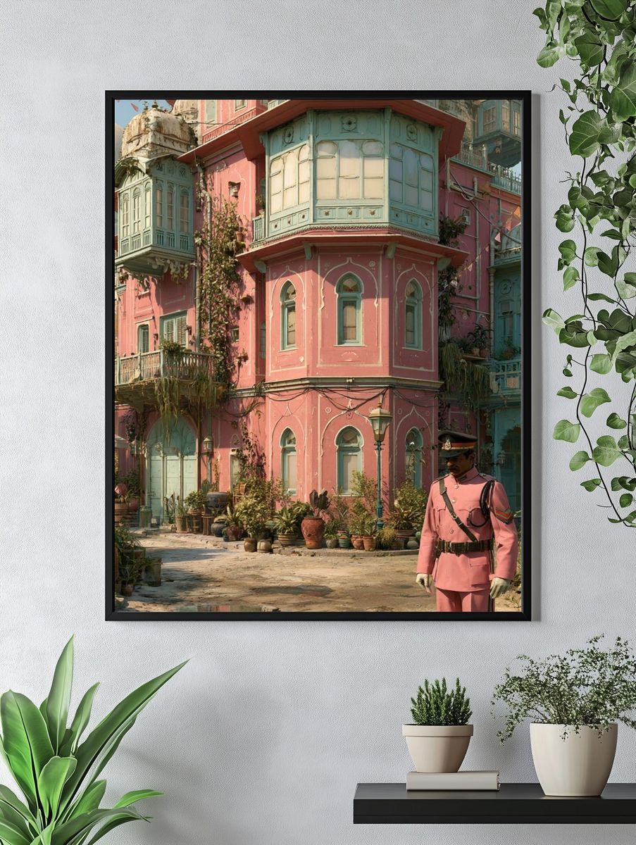 Pastel Palace Street — Illustration Print. — room view 4