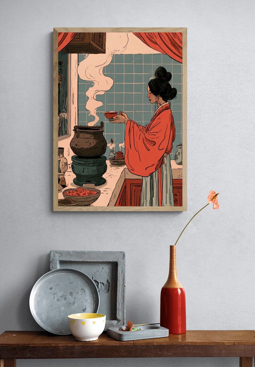 Kitchen Shrine Illustration Poster. — room view 3