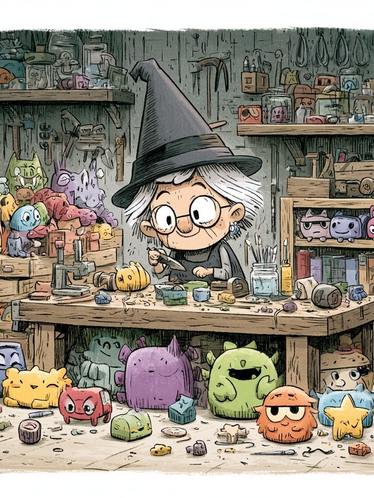Witch Workshop Illustration Poster. poster detail