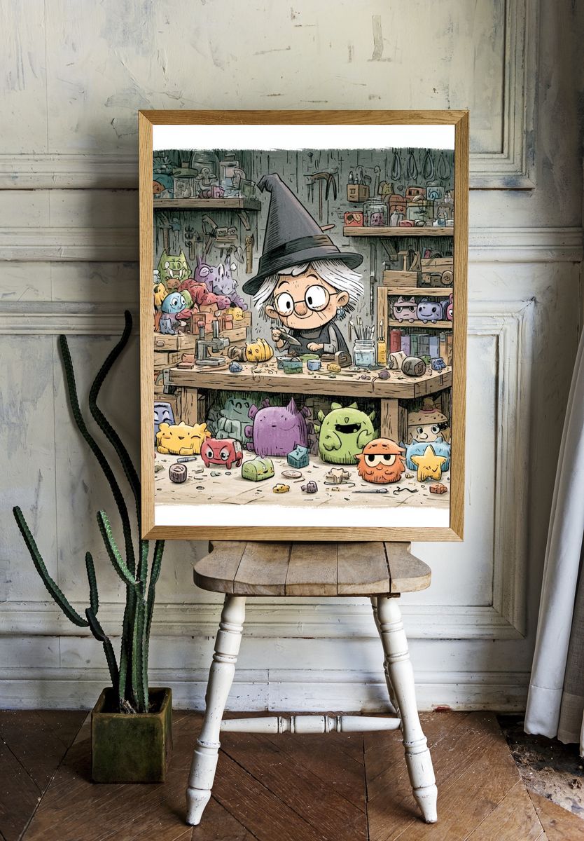 Witch Workshop Illustration Poster. room preview