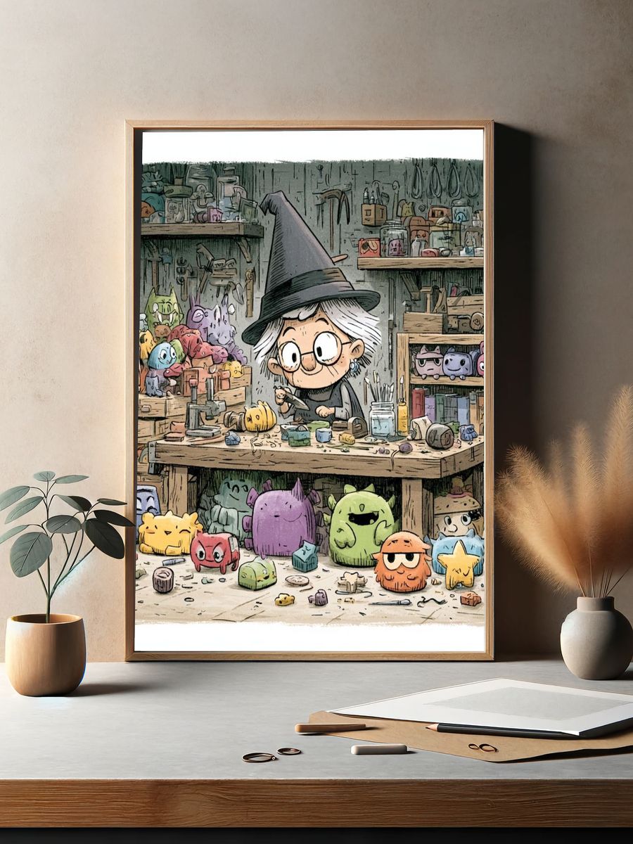 Witch Workshop Illustration Poster. — room view 2