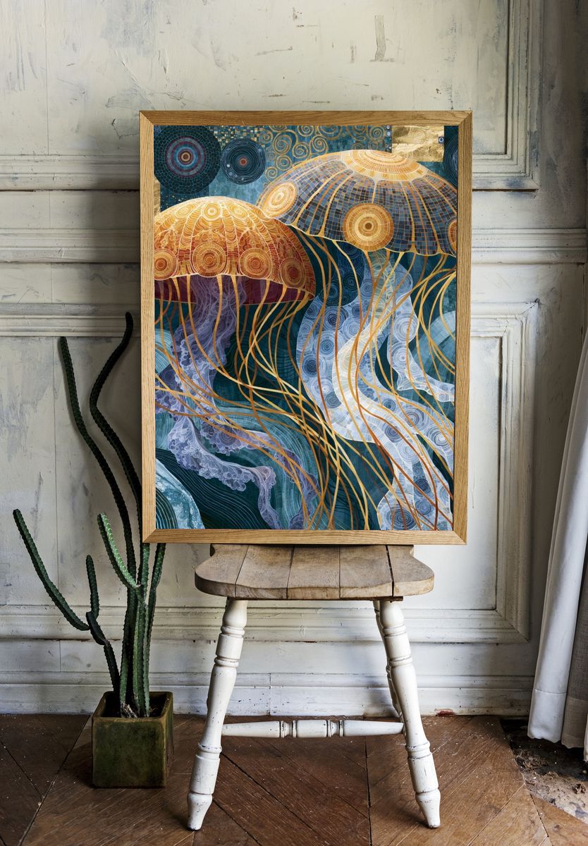 Mystic Dragon Portrait Print. room preview