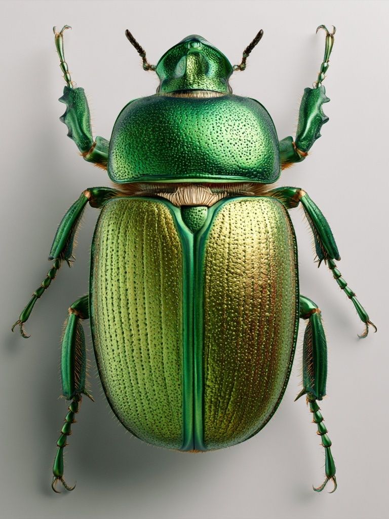 Emerald Beetle Illustration Poster. poster — illustration art