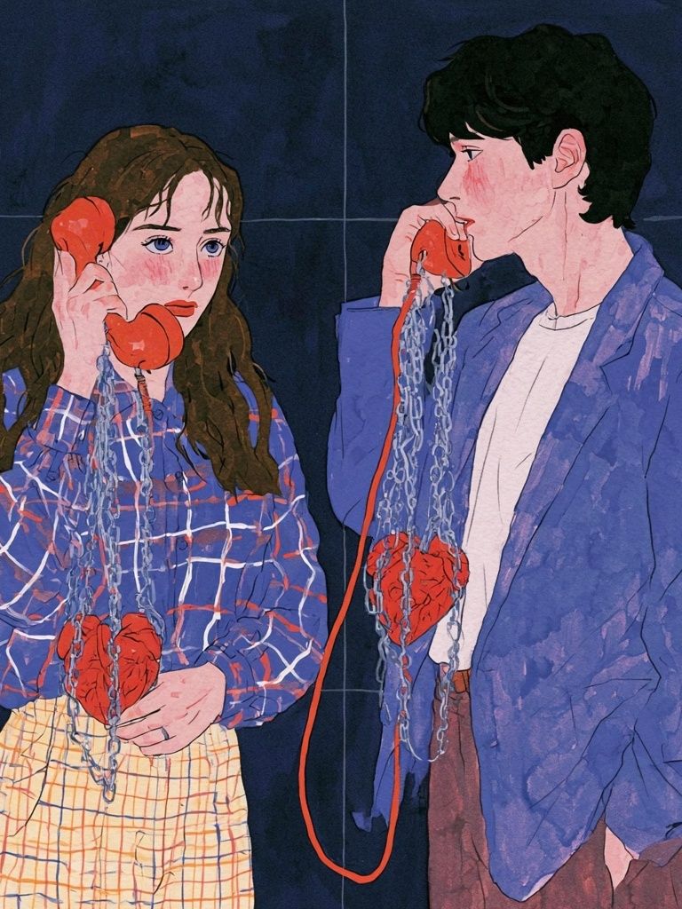 Connected Hearts Illustration Poster. poster detail