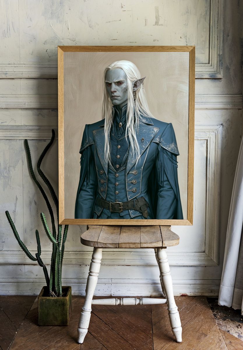 Elven Noble Portrait Print. — room view 1