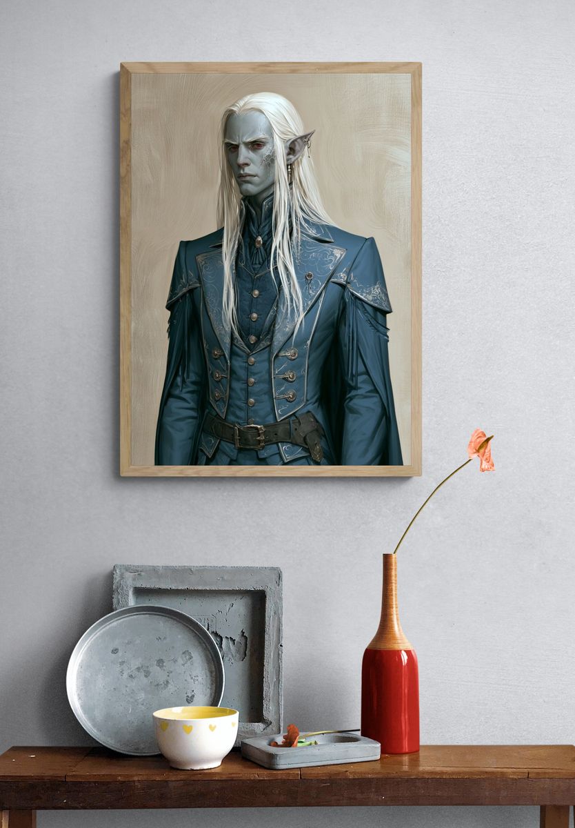 Elven Noble Portrait Print. — room view 3