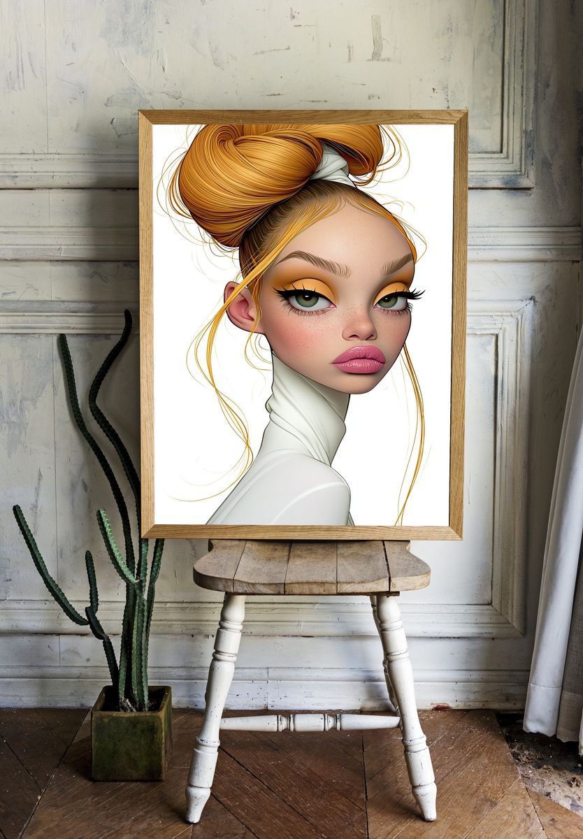 Stylized Fashion Portrait Poster. room preview