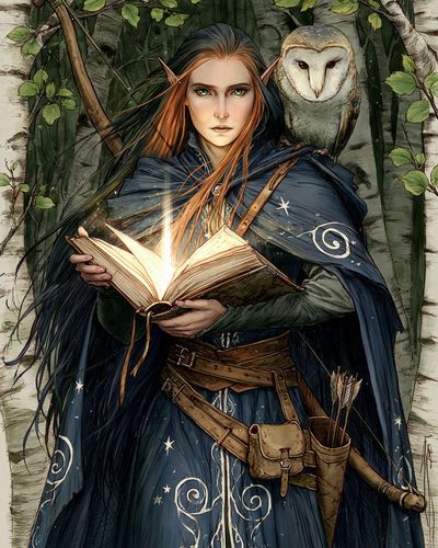 Elf Spellcaster Illustration Poster.