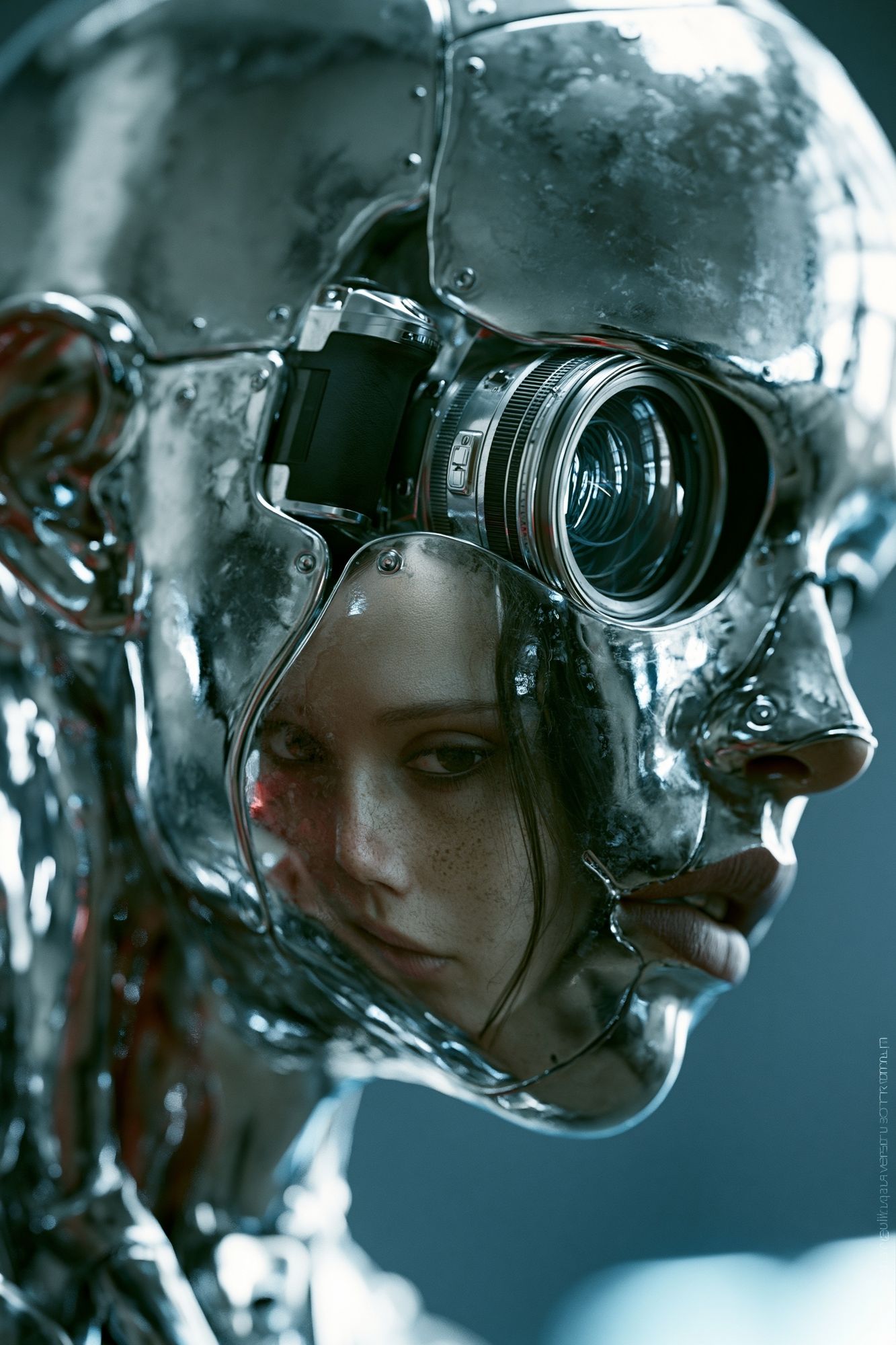 Cybernetic Portrait — Sci-Fi Print. poster detail