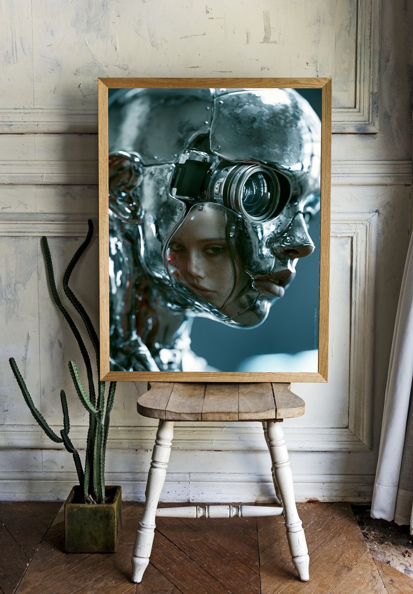 Cybernetic Portrait — Sci-Fi Print. room preview