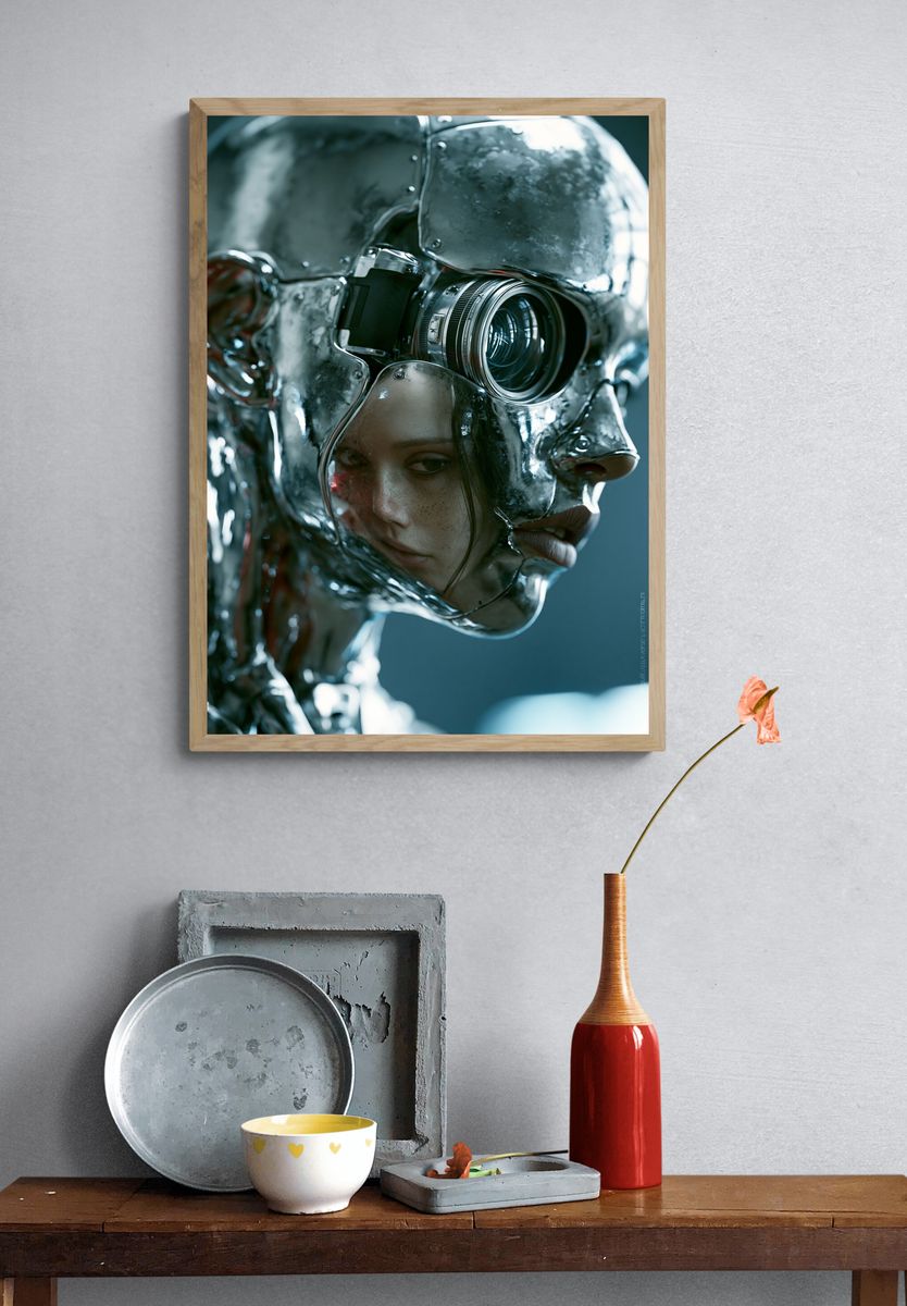Cybernetic Portrait — Sci-Fi Print. — room view 3