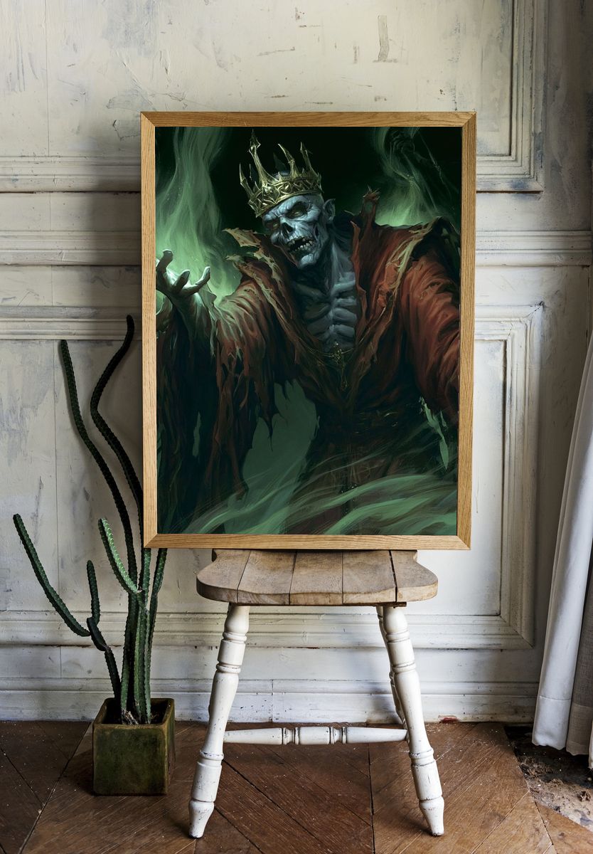 Undead King Fantasy Illustration Poster. room preview
