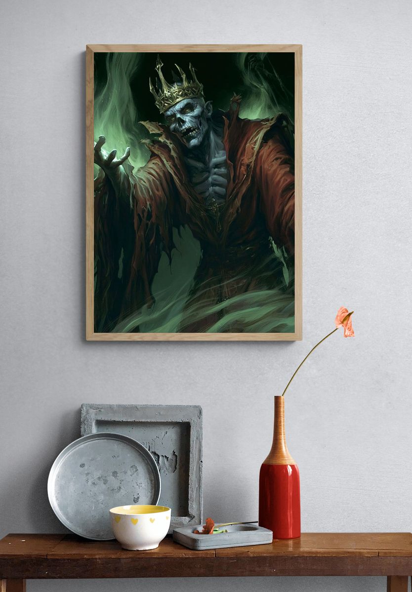 Undead King Fantasy Illustration Poster. — room view 3